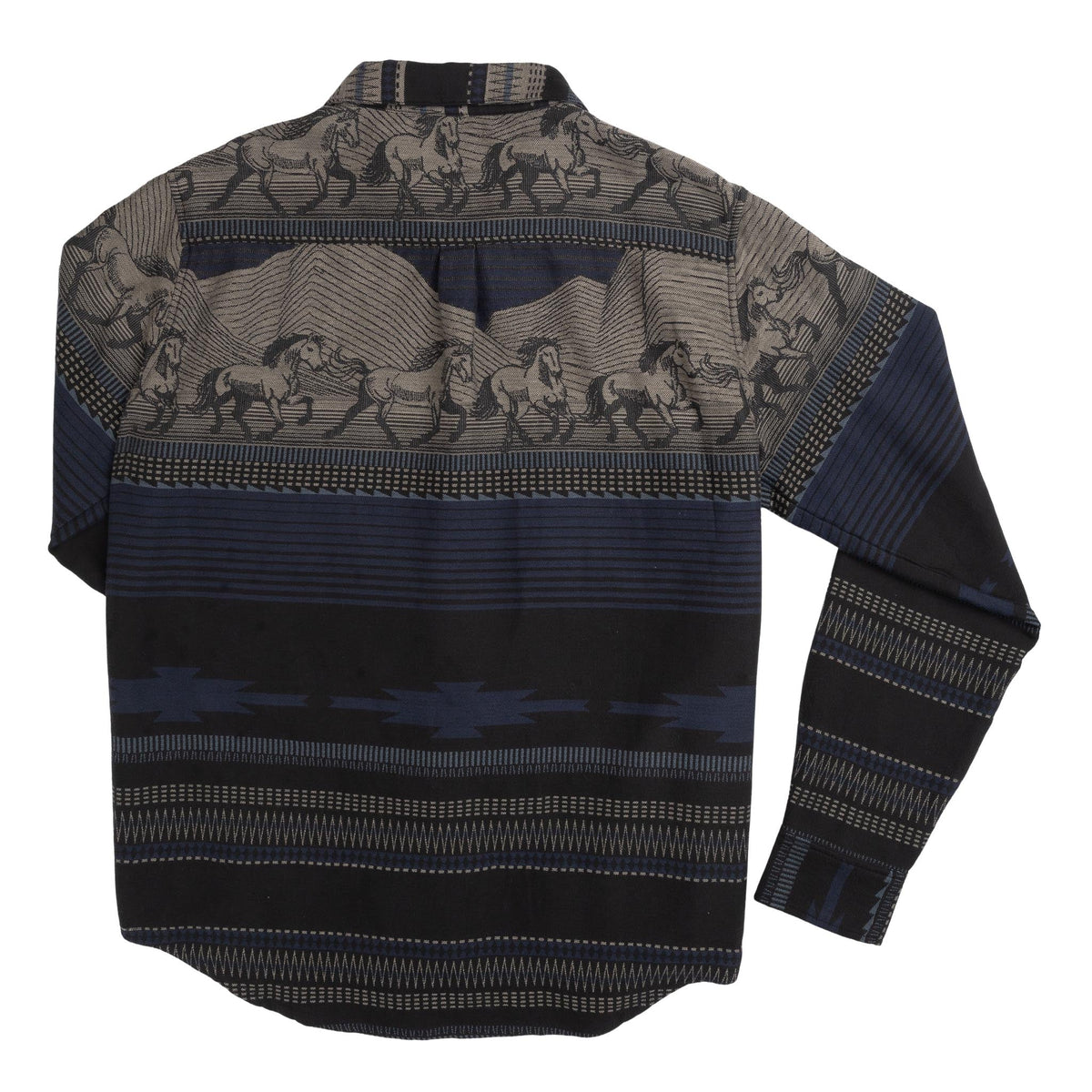 Sendero Provisions Co. Men's Boquillas Long Sleeve Shirt, Teton Stripe Charcoal – back
