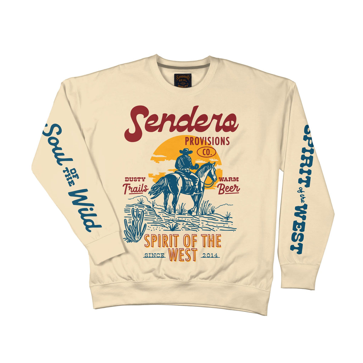 Sendero Provisions Co. Men's Dusty Trails Sweatshirt, Cream – front