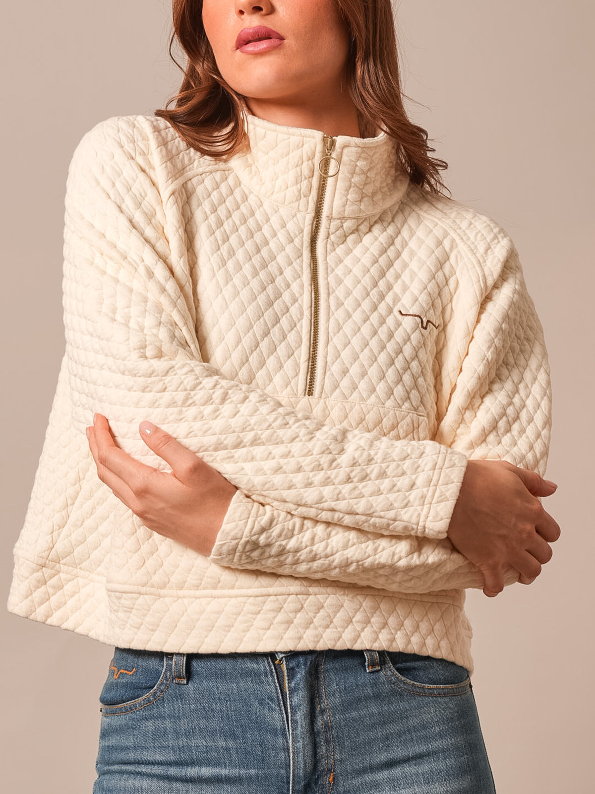 Kimes Ranch Women's Rita Quarter Zip Pullover - Natural