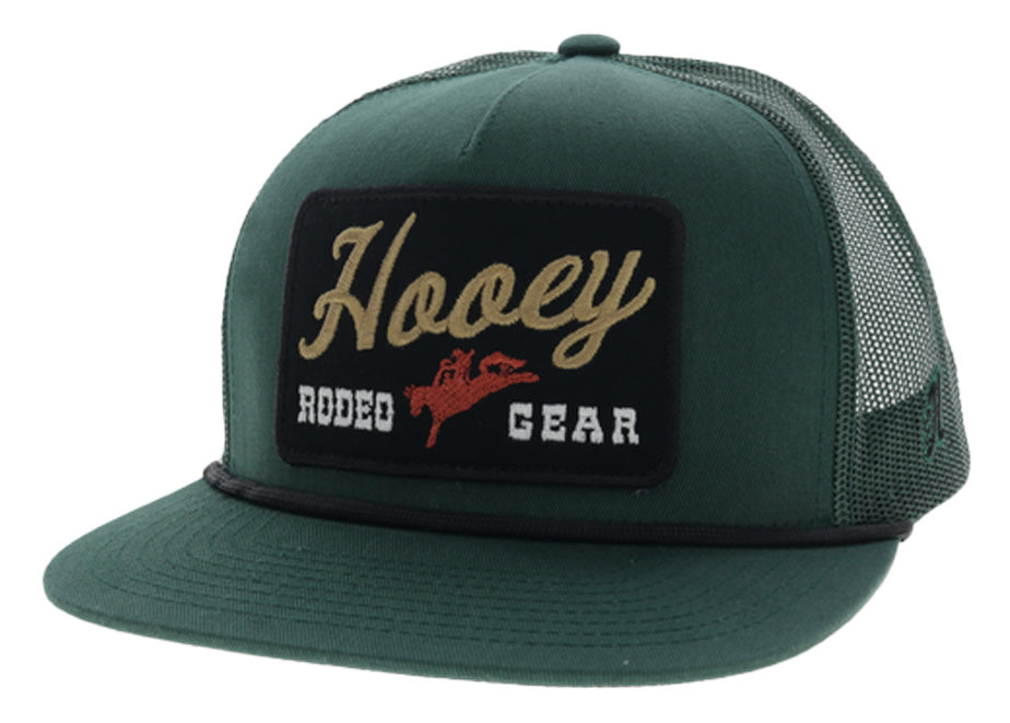 Hooey Tap Trucker Hat, Green – 3-4 front, patch
