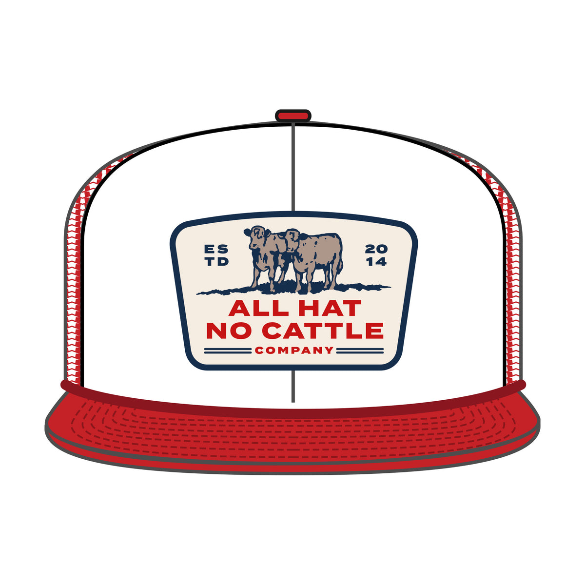 Sendero Provisions Co. All Hat No Cattle Hat - White/Red - front