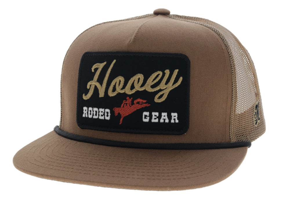 Hooey Tap Trucker Hat, Tan – 3-4 front, patch