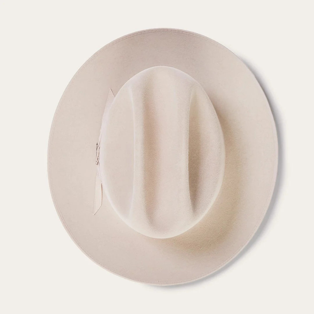 Stetson Men's 6X Open Road Cowboy Hat in Silverbelly, featuring a wide brim and classic western style.