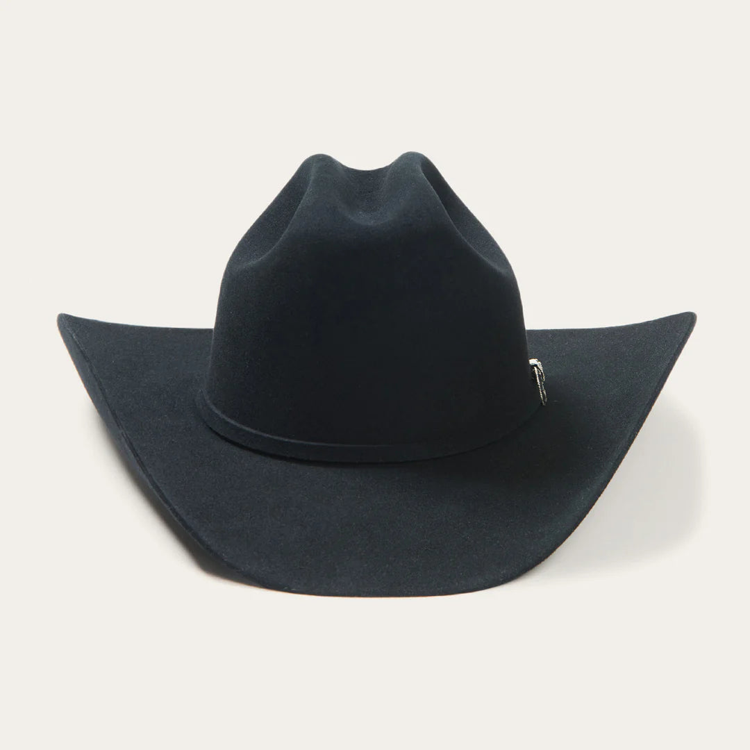 Stetson Men's 6X Skyline cowboy hat in black with a wide brim and classic Western style, made of high-quality felt.