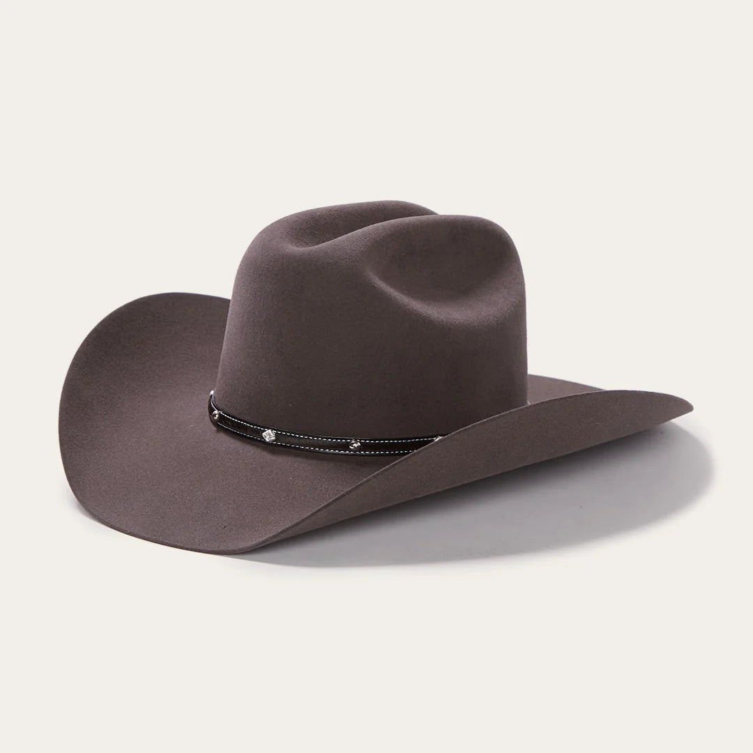 Stetson Men's Angus 6X Cowboy Hat, Charcoal – 3-4 front 2