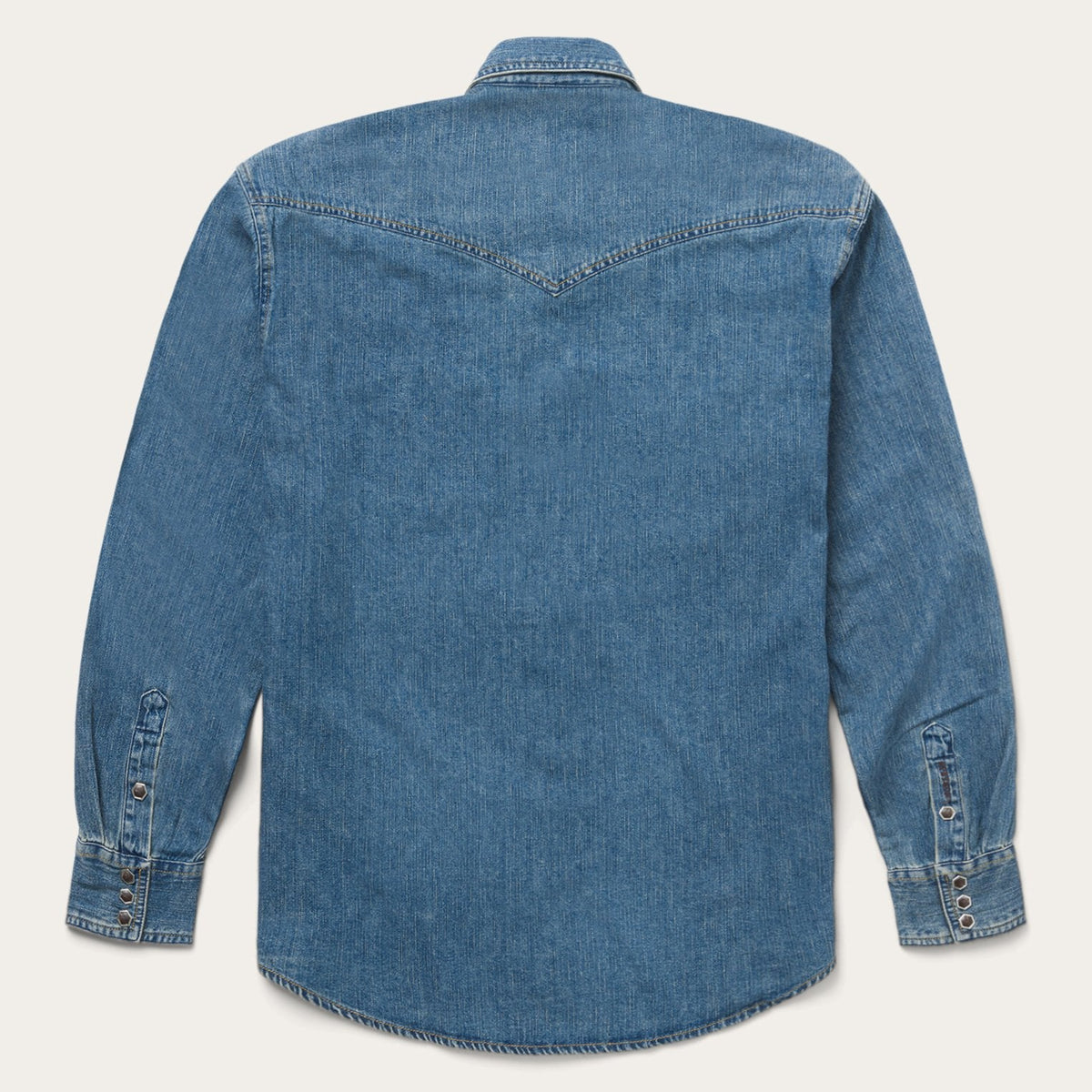 Stetson Men's Denim 2 Pockets & Flaps Long Sleeve Shirt, Denim – back