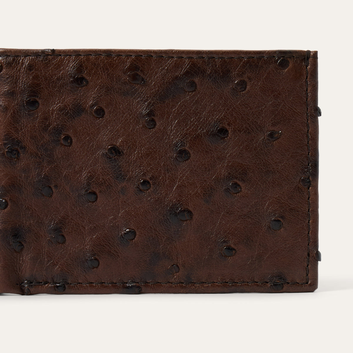 Stetson Ostrich Bi-Fold Wallet by Gem Dandy featuring textured ostrich leather and multiple card slots.