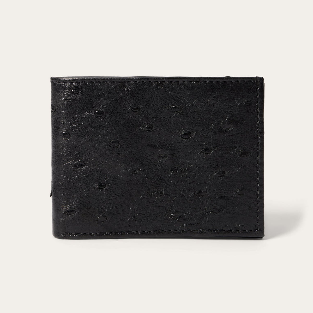 Gem Dandy Stetson Ostrich bi-fold wallet with textured leather finish, featuring multiple card slots and a sleek design.