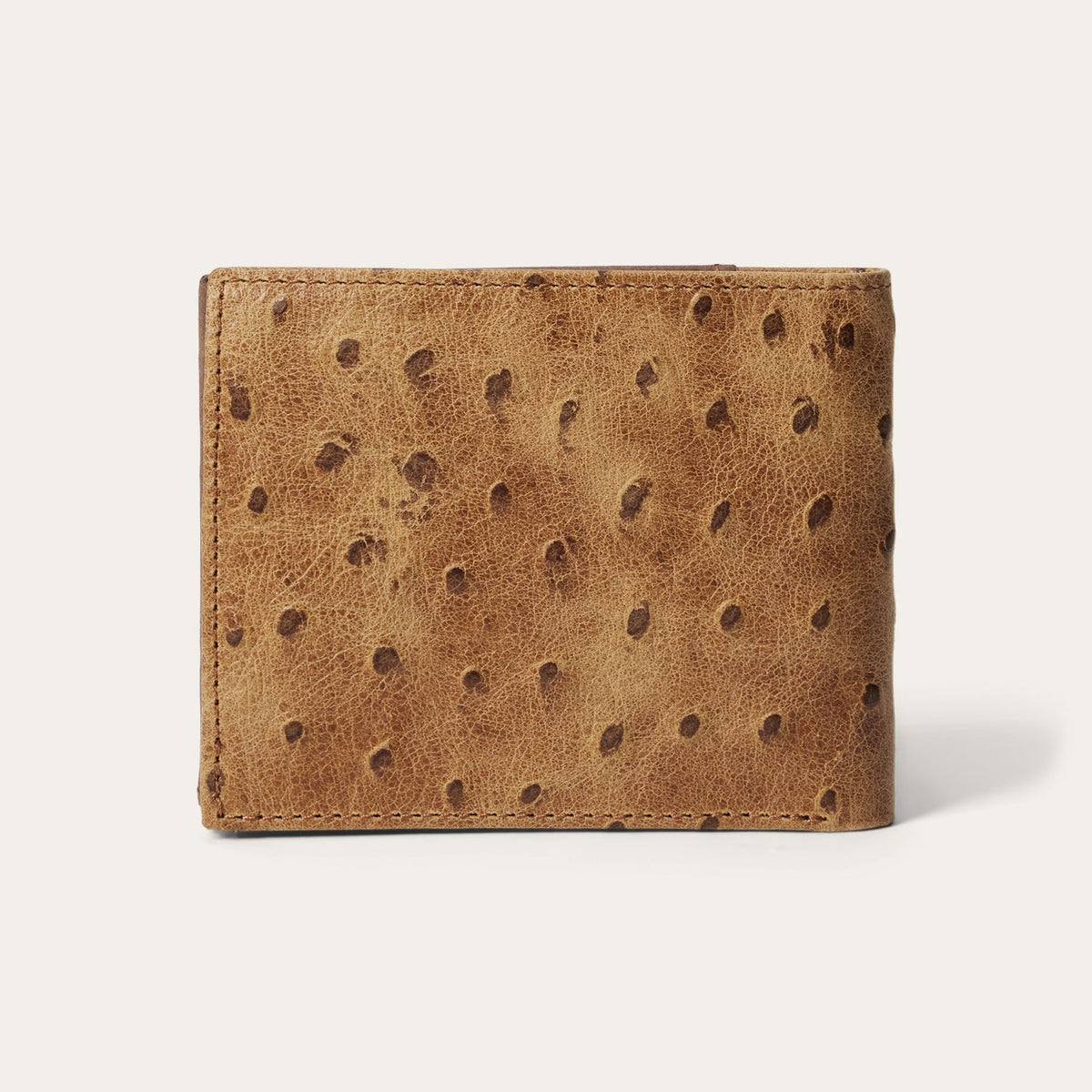 Stetson Tooled Embossed Ostrich Bi-Fold Wallet from Gem Dandy, showcasing detailed embossed ostrich leather and classic bi-fold design.