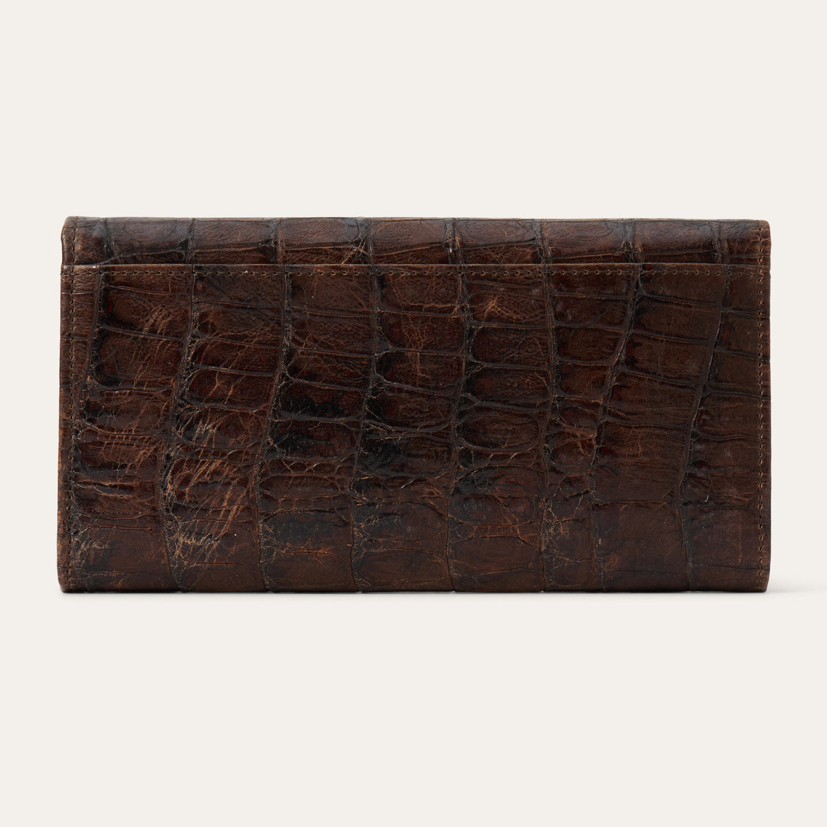 Stetson Women's Croco Embossed Front Flap Wallet, Brown – back