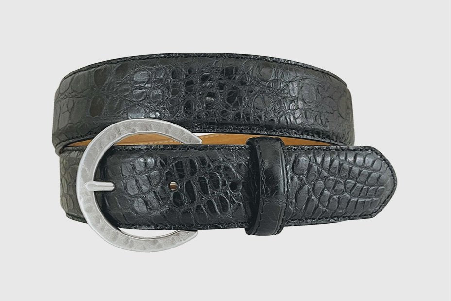 Stetson Women's Croco Print Belt, Black – front
