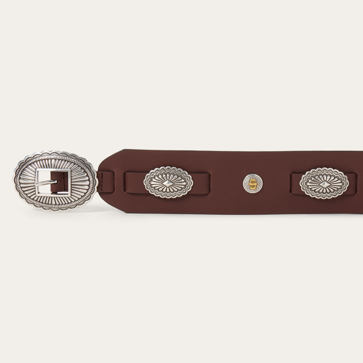 Stetson Women's Southwestern Concho Wide Belt, Brown – buckle