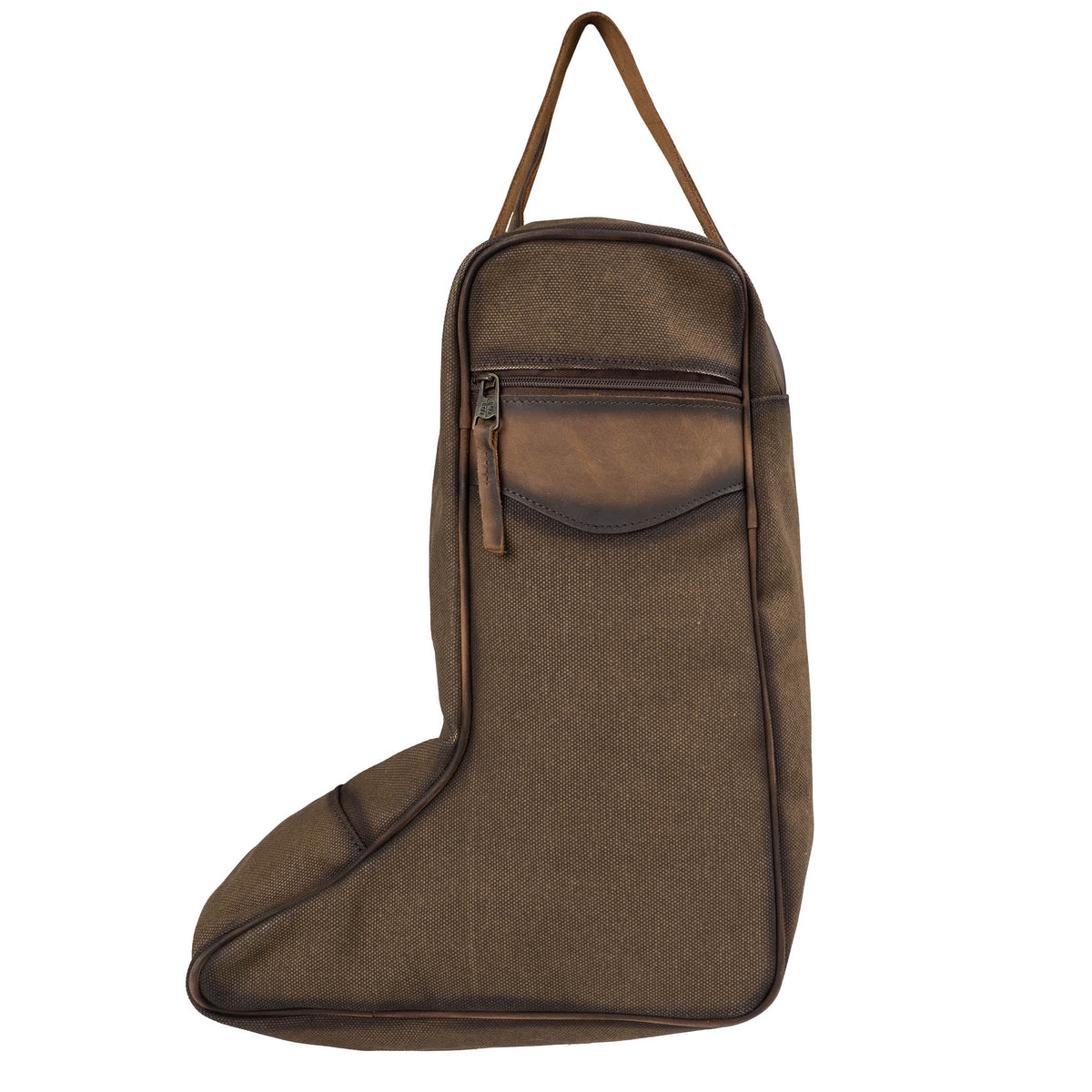 STS Ranchwear women's leather boot bag with classic hair-on-hide design, featuring durable leather and rustic Western style.
