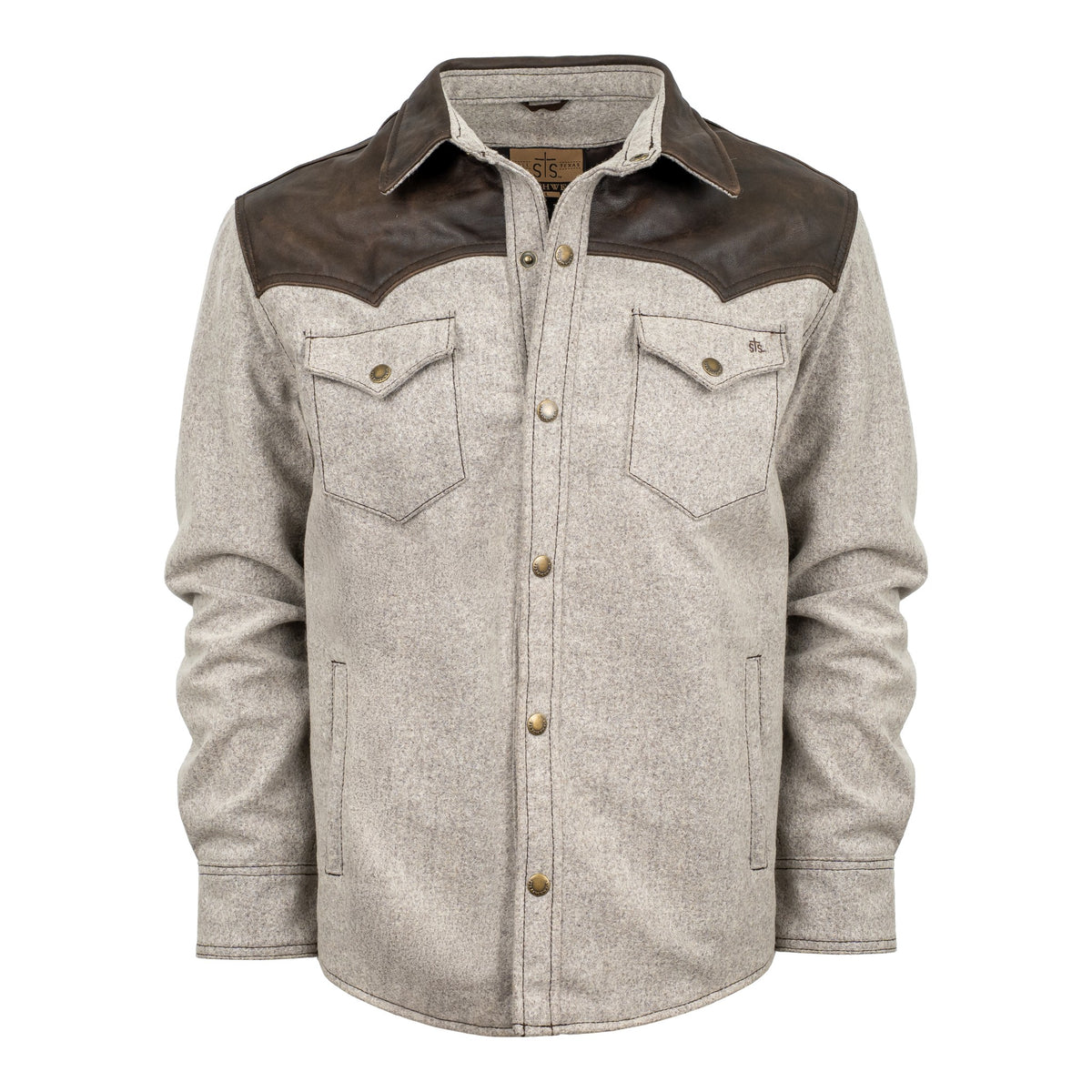 STS Ranchwear Men's Wacey Wool Jacket, Heather Gray – front