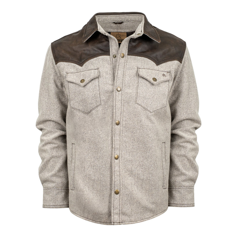 STS Ranchwear Men's Wacey Wool Jacket, Heather Gray – front