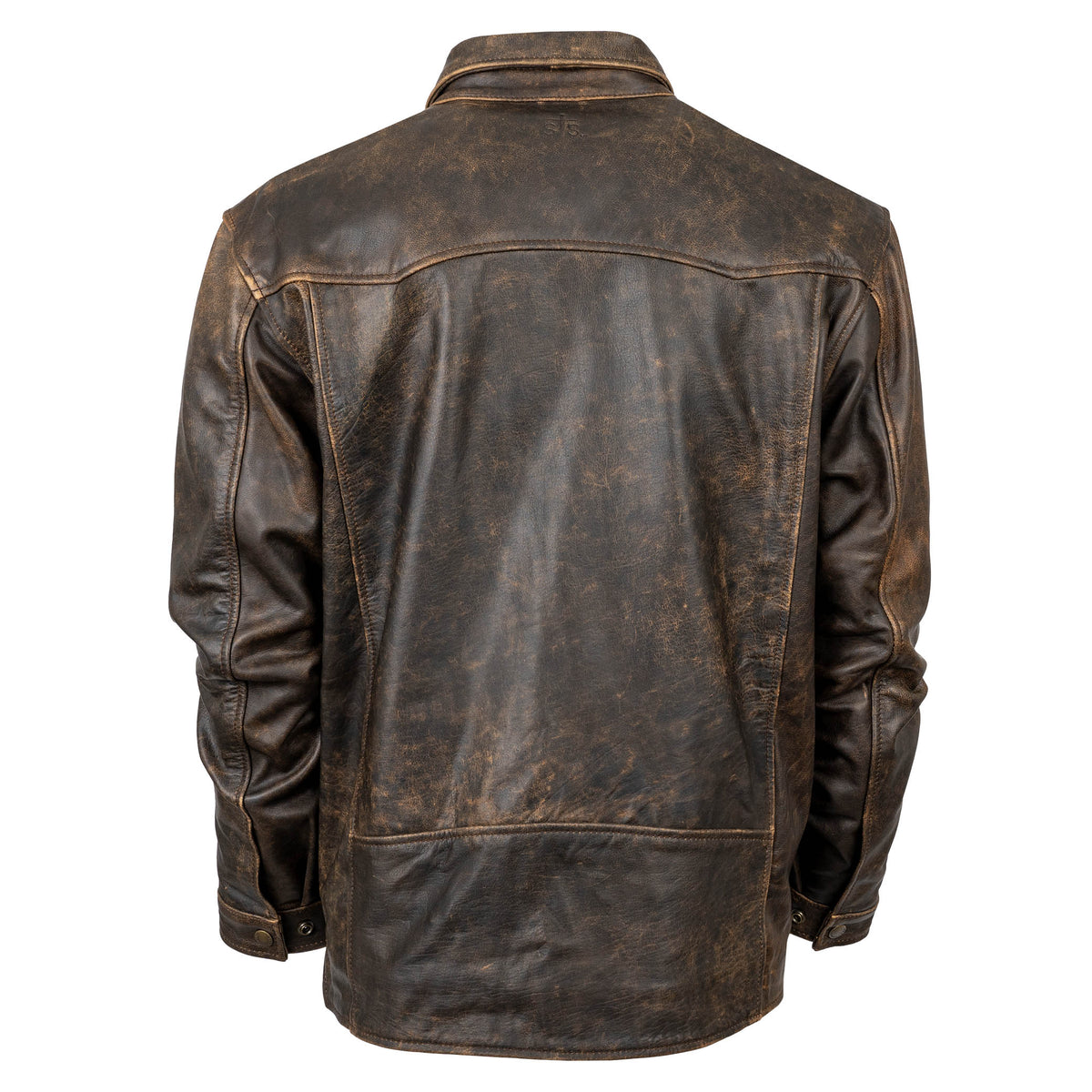 STS Ranchwear Rancher Leather Jacket in antique bronze distressed leather with classic Western style.
