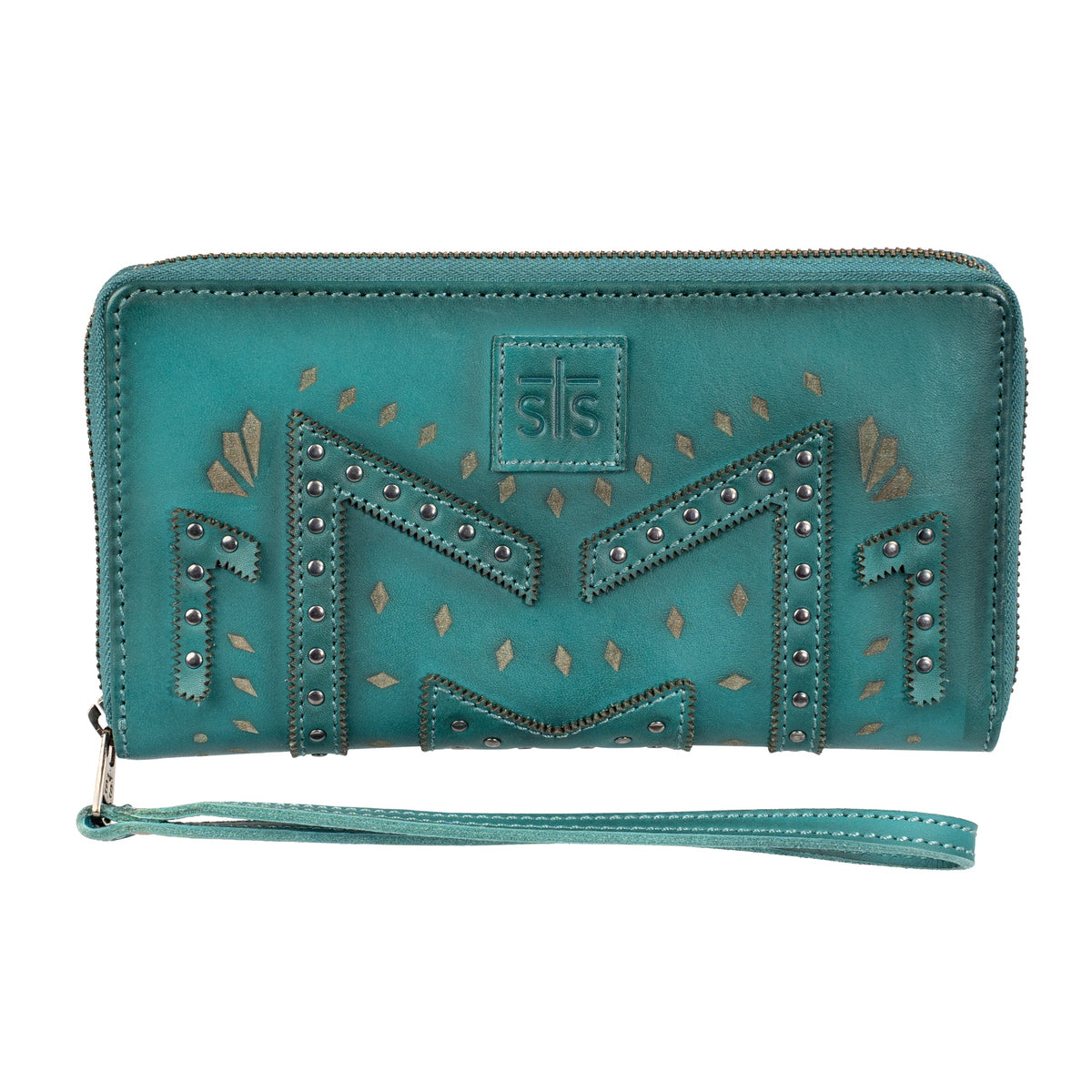 STS Ranchwear Women's Wayfarer Juniper Bifold Wallet, Turquoise – front