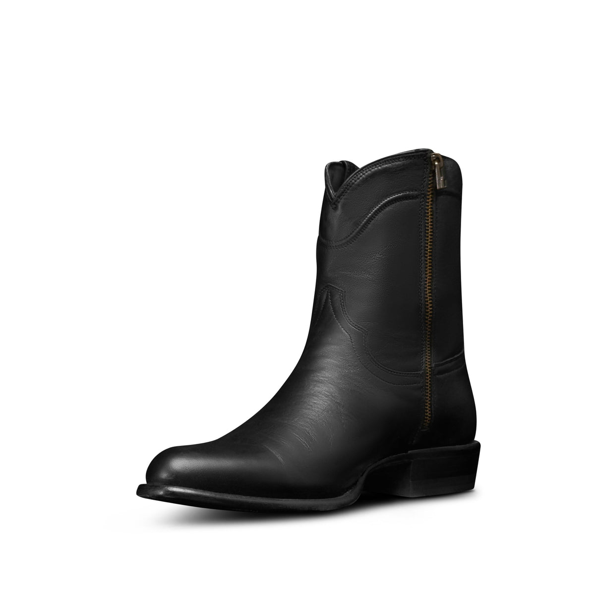 Tecovas Men's The Dean Zip Western Boot, Midnight Cowhide – 3-4 front