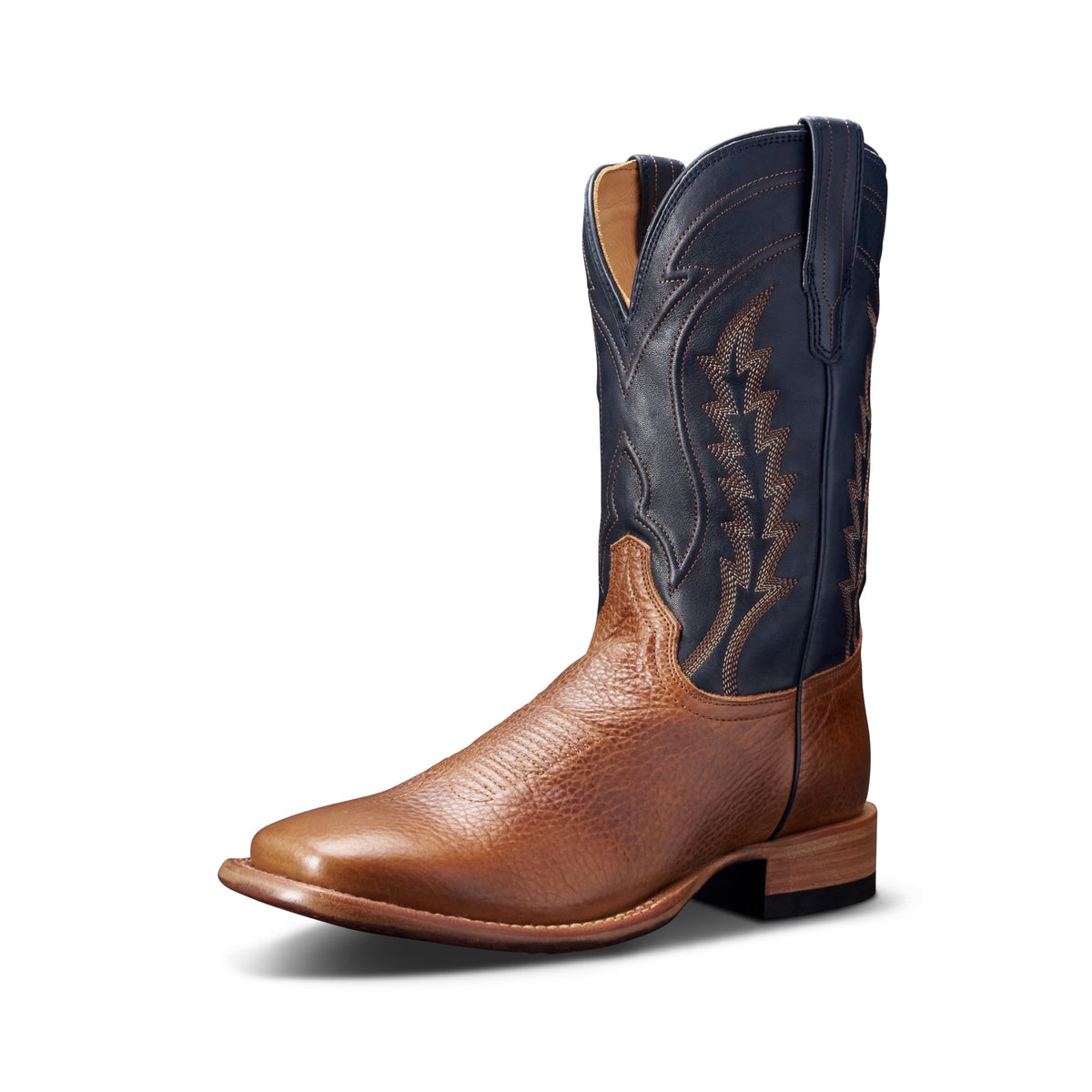 Tecovas Men's The Doc Square Toe Western Boot, Tan Bison – 3-4 front