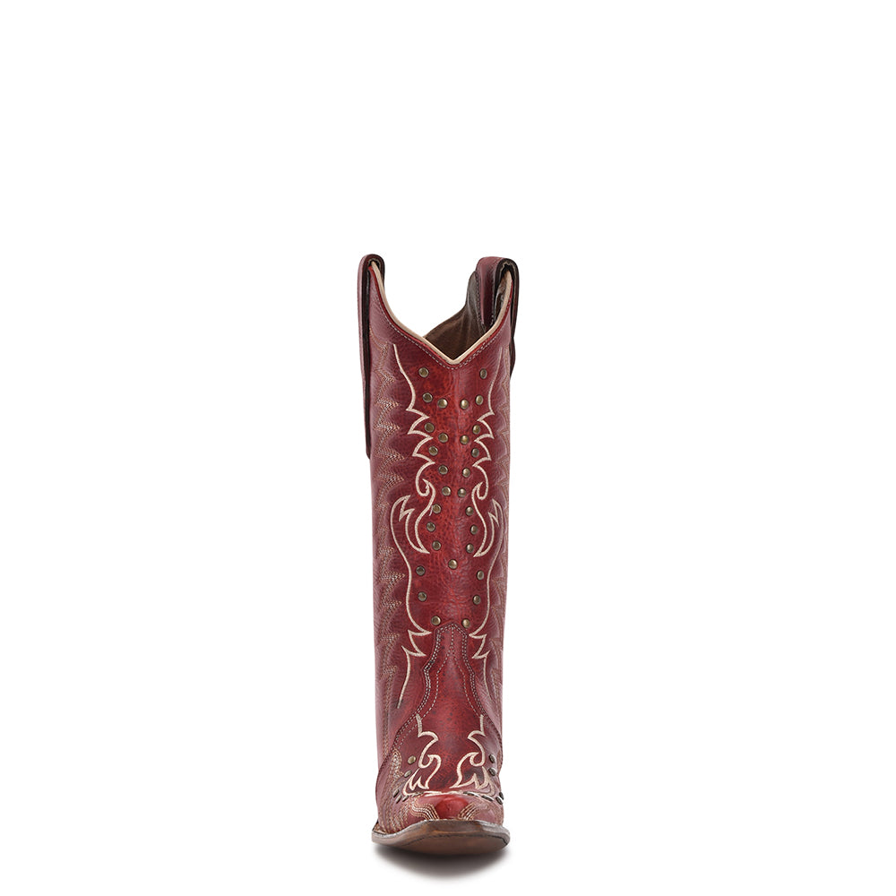 Circle G by Corral Women's Embroidery & Studs Snip Toe Cowboy Boot, Red – front