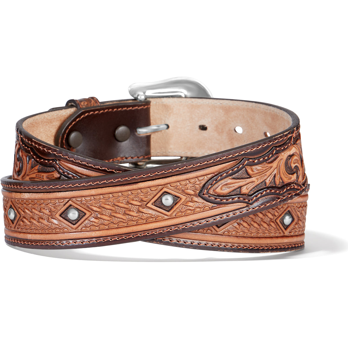 Tony Lama Diamond Drifter belt by Leegin, featuring intricate diamond pattern design and high-quality leather construction.