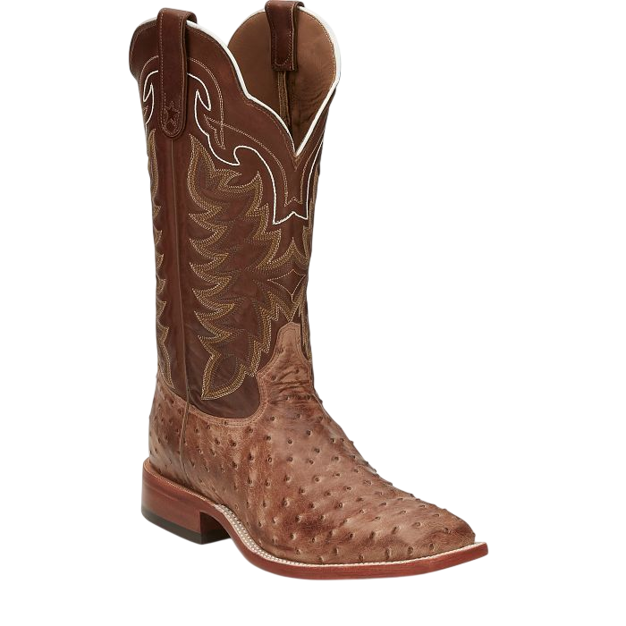 Tony Lama Men's Hays 13-inch pull-on western boots in desert sand with full quill leather design.