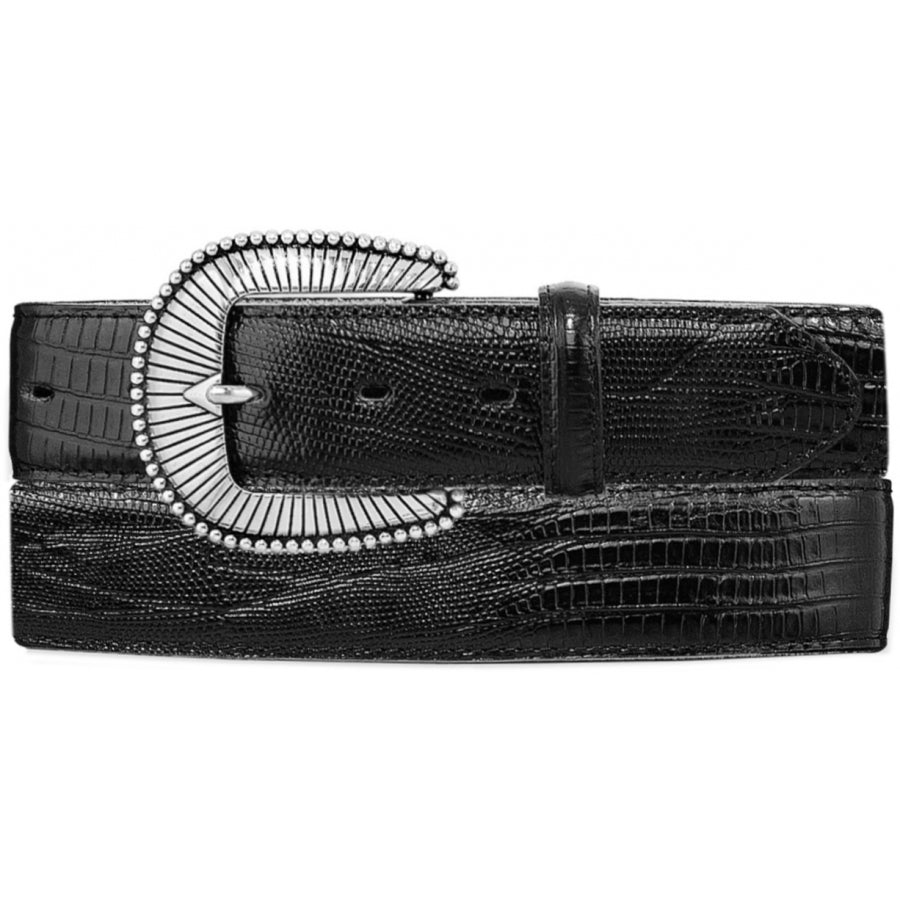 Tony Lama Lizard Dress Belt by Leegin, featuring a sleek lizard leather strap and classic buckle for formal wear.