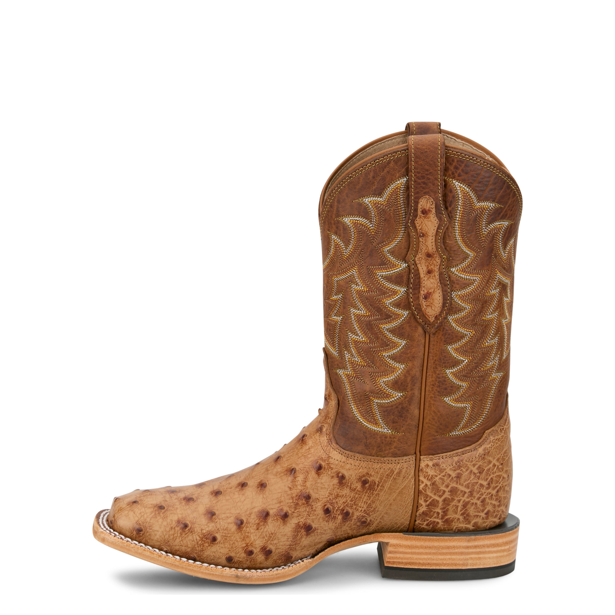 Tony Lama Men's Juan 11" Full Quill Ostrich Western Boot, Brown – inside