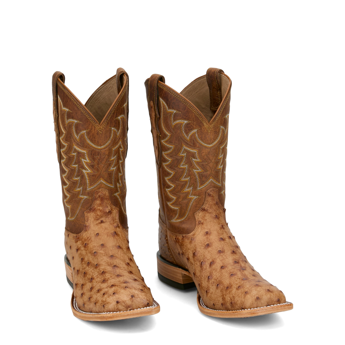 Tony Lama Men's Juan 11" Full Quill Ostrich Western Boot, Brown – pair