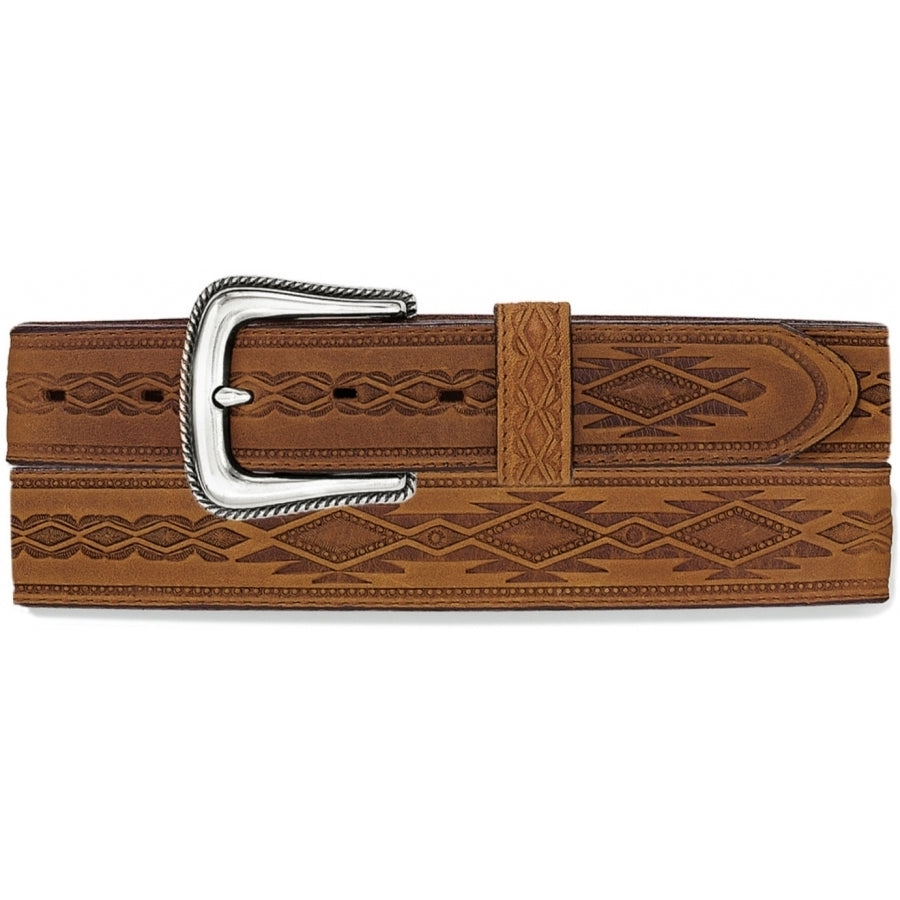 Leegin Tony Lama Navajo Blanket Tooled Belt with intricate tooled leather design and Navajo pattern in style N0. 1369L.
