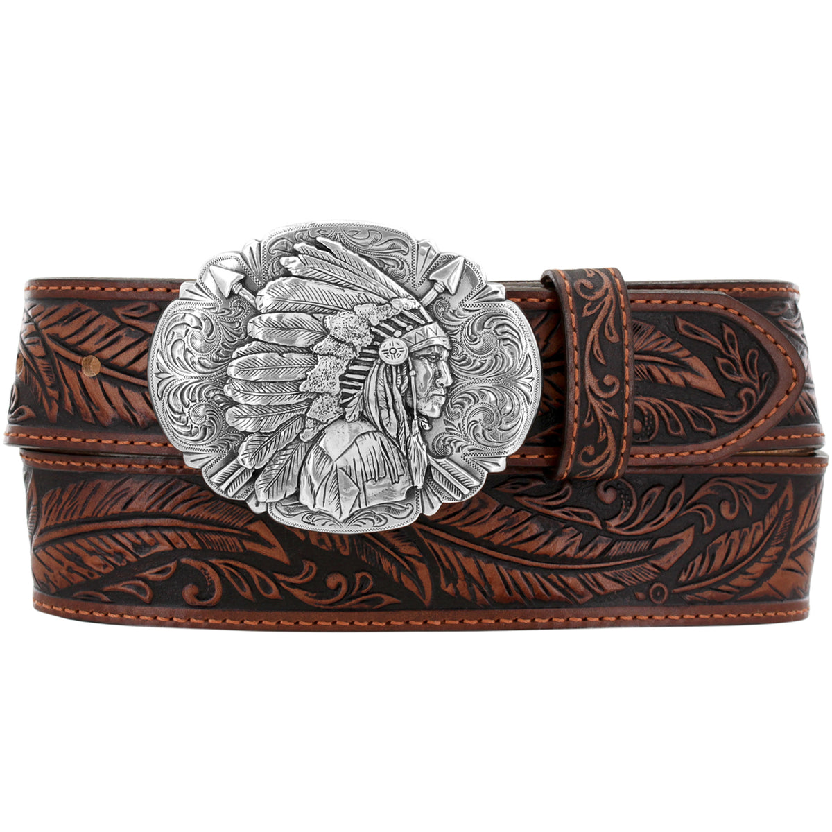 Tony Lama Ol' Chief belt by Leegin, featuring leather construction and detailed Western-style design.