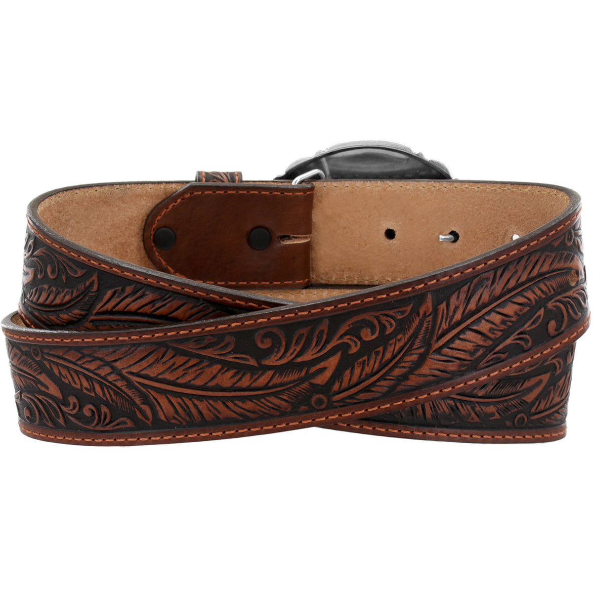 Tony Lama Ol' Chief belt by Leegin, featuring detailed leather craftsmanship and western style design.