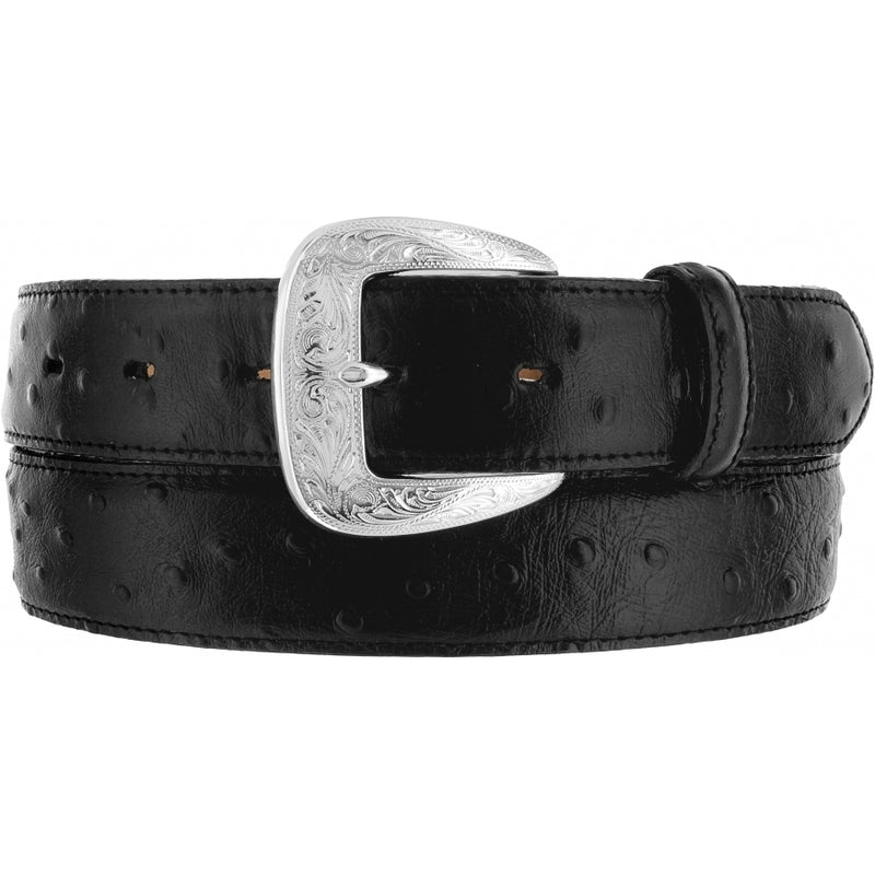 Tony Lama ostrich print dress belt by Leegin, featuring detailed textured leather and stylish buckle design.