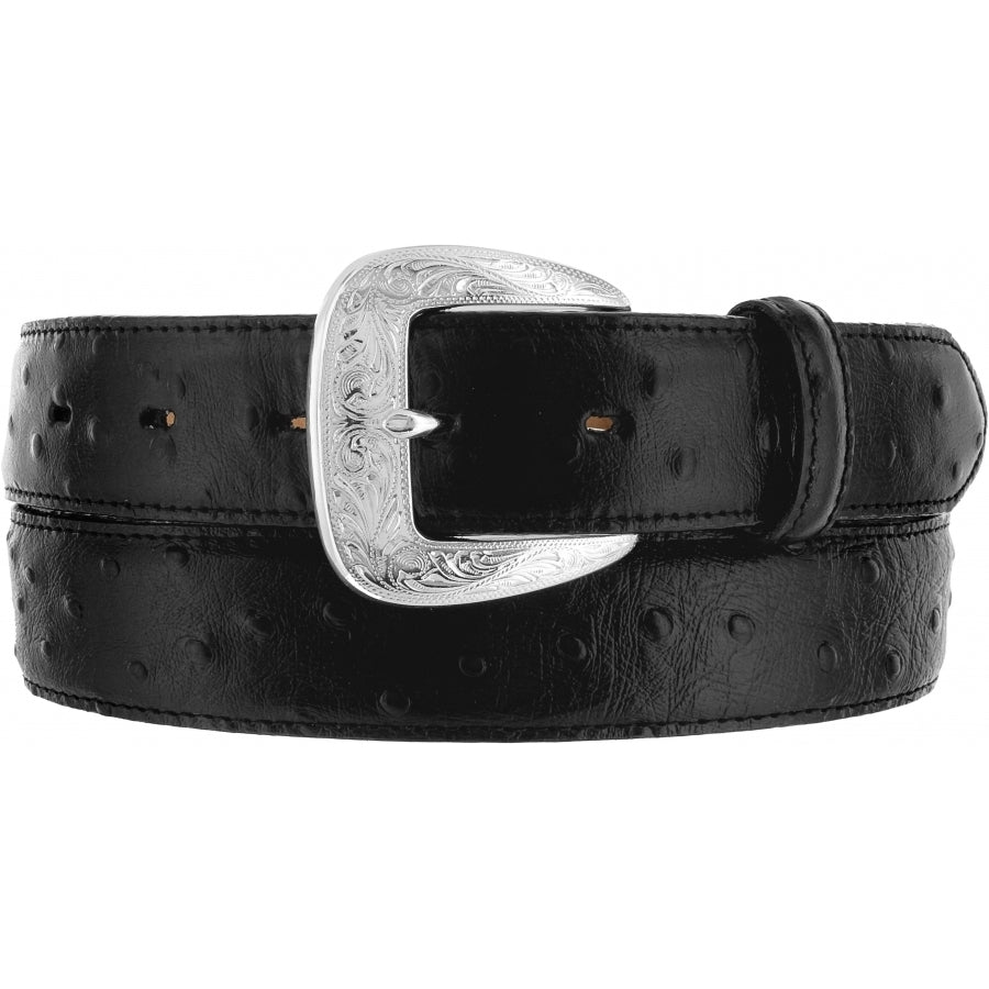 Tony Lama ostrich print dress belt by Leegin, featuring detailed textured leather and stylish buckle design.