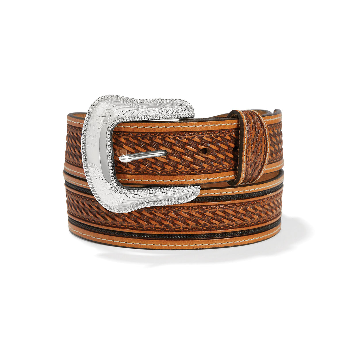 Tony Lama Ringo Belt by Leegin, stylish leather belt with distinctive ring accents, shown in natural leather finish.