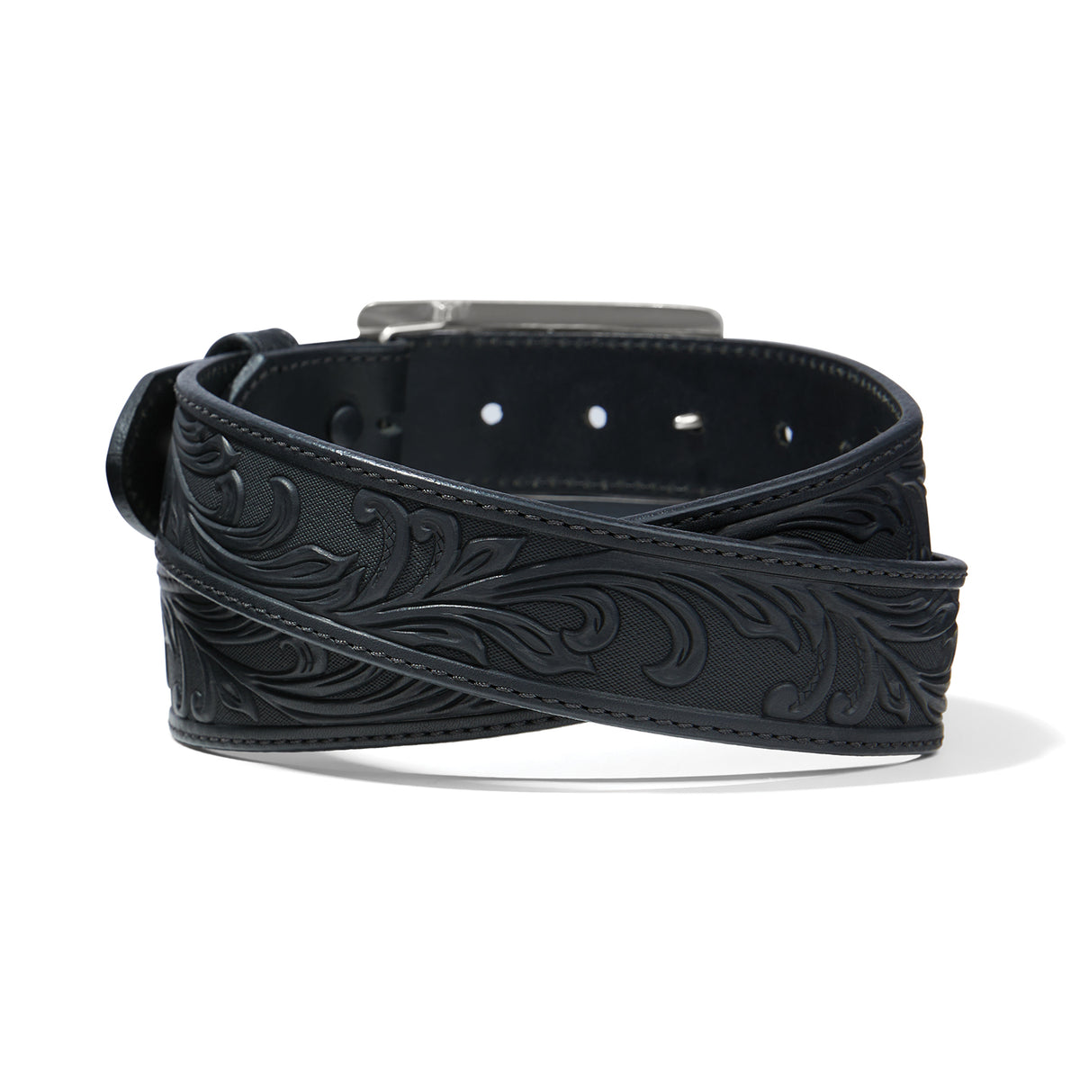 Leegin Tony Lama Stockyard belt with leather strap and metal buckle, stylish western belt for men.