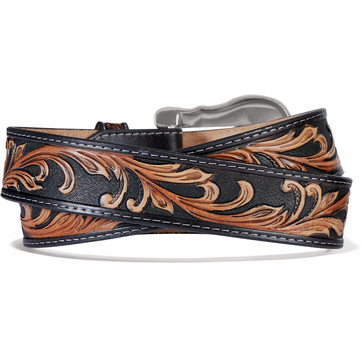 Tony Lama Westerly Ride Belt by Leegin, brown leather belt with classic Western design and metal buckle for men.