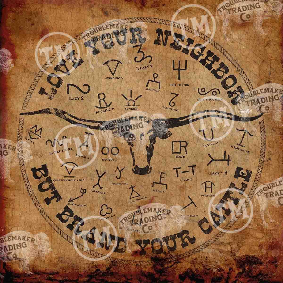 TroubleMaker Trading Company Love Your Neighbor Longhorn TMT-SQ10-003 - view 1