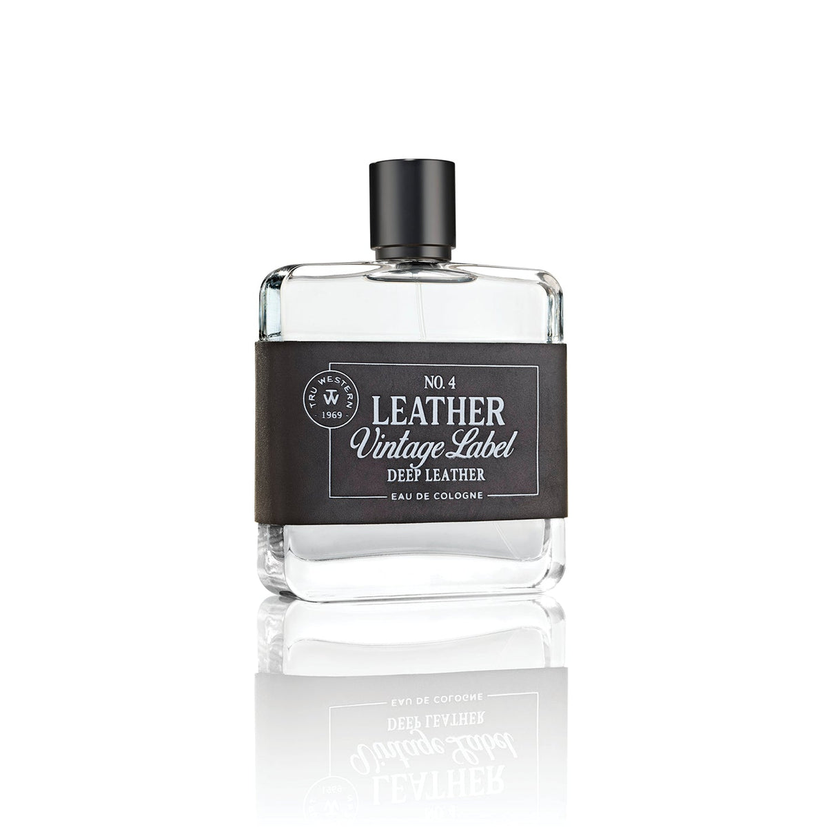 Tru Fragrance & Beauty Men's No. 4 Leather Vintage Label Deep Leather Cologne – front