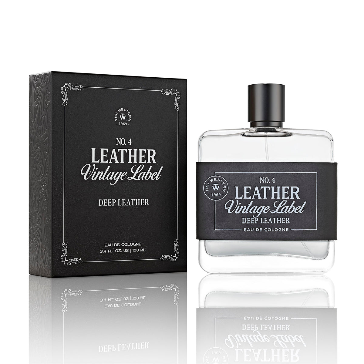 Tru Fragrance & Beauty Men's No. 4 Leather Vintage Label Deep Leather Cologne – with box