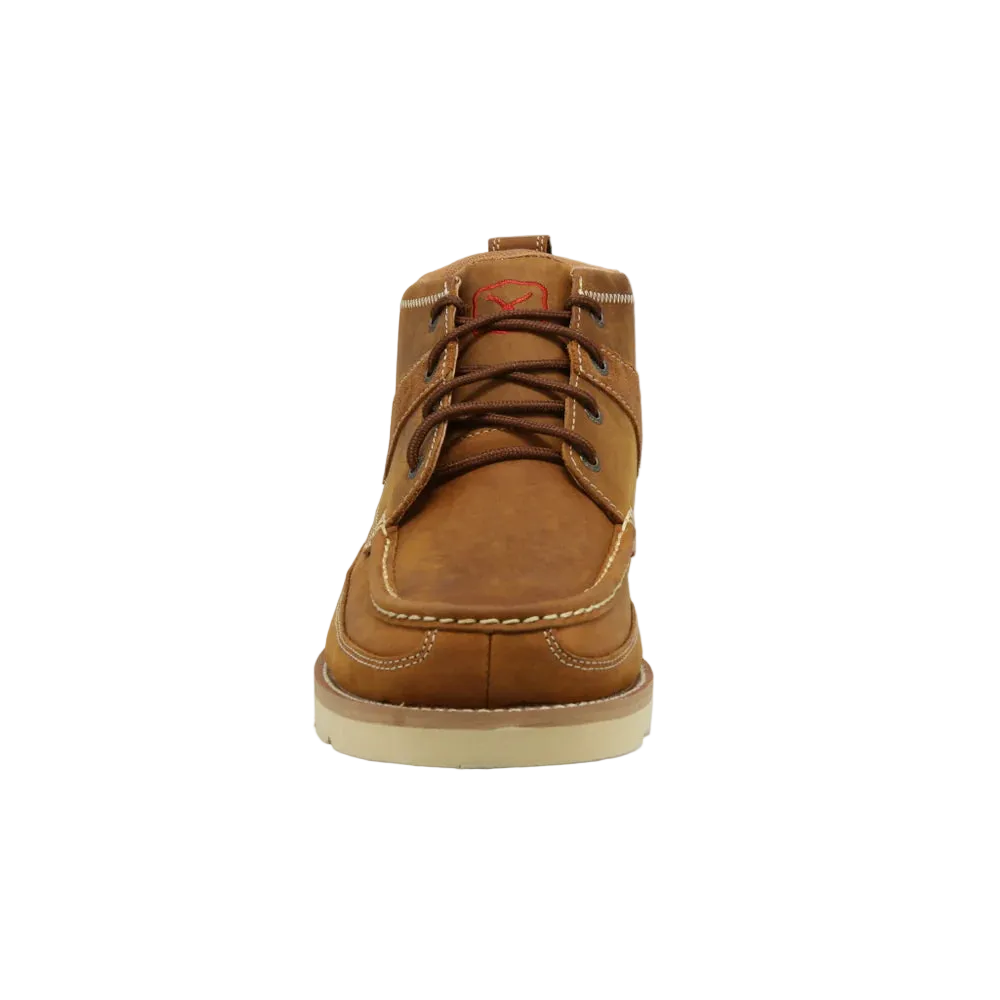 Twisted X men's 4-inch wedge sole boot with oiled saddle leather, featuring a rugged construction and stylish design.