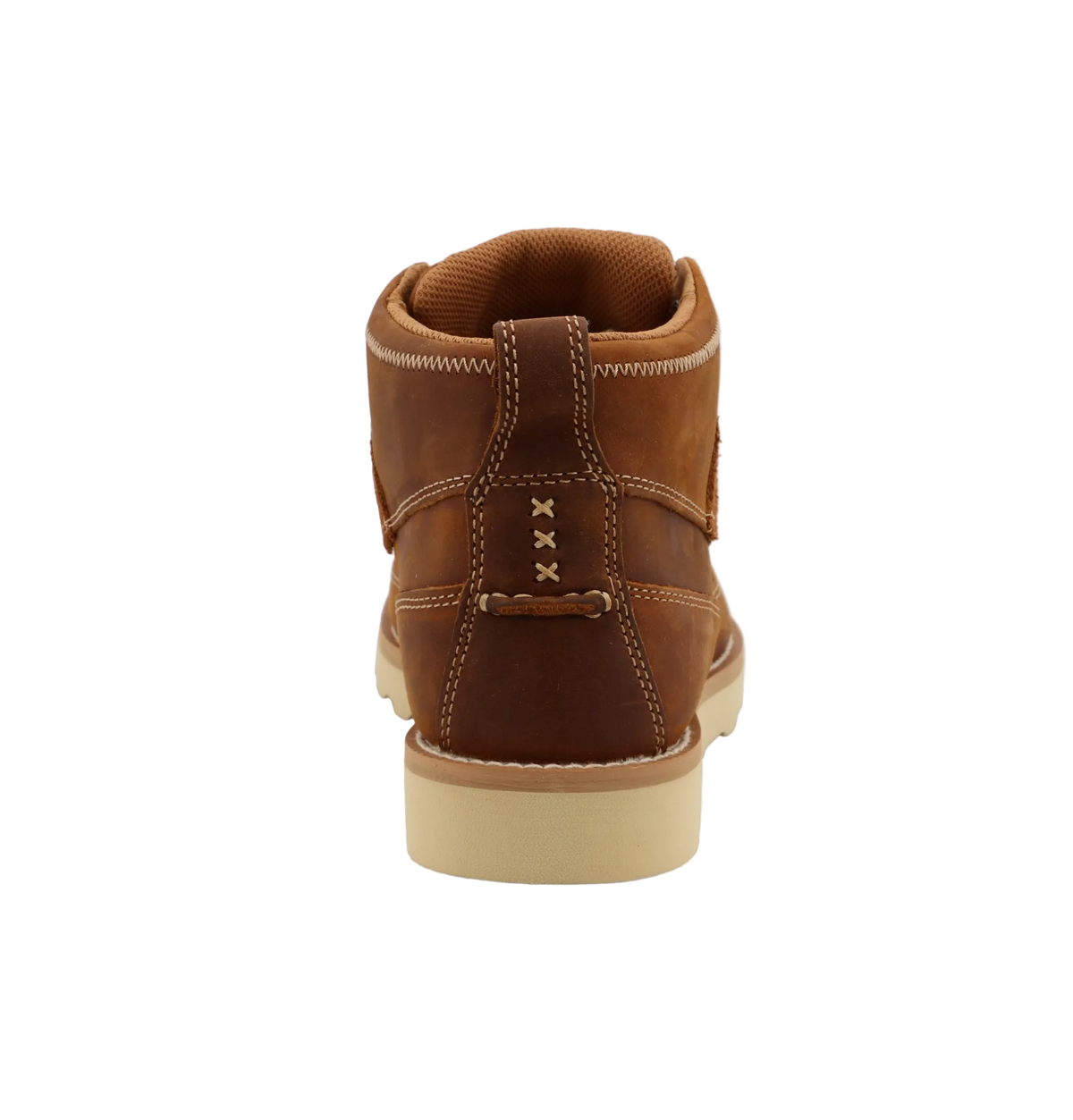 Twisted X men's 4-inch wedge sole boot with oiled saddle leather, stylish cowboy boot design.