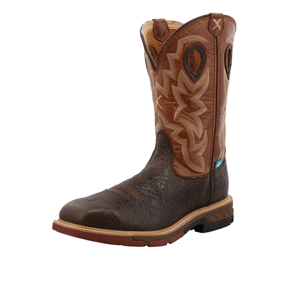 Twisted X Men's 12" Waterproof Alloy Toe Western Work Boot, Smokey Chocolate & Spice – 3-4 front
