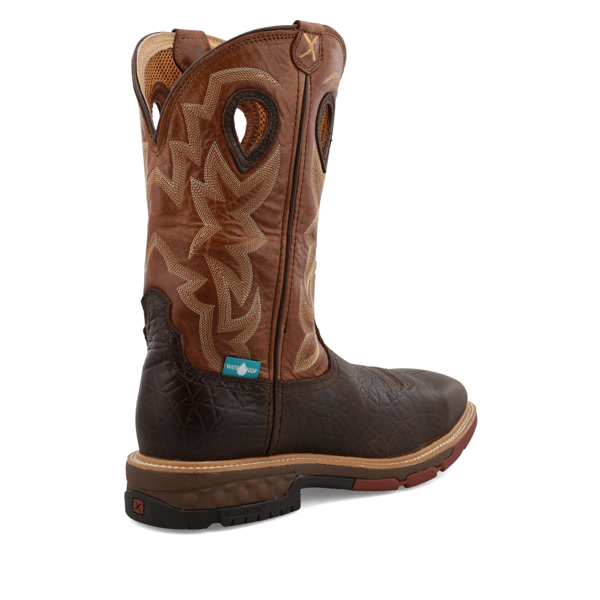 Twisted X Men's 12" Waterproof Alloy Toe Western Work Boot, Smokey Chocolate & Spice – inside
