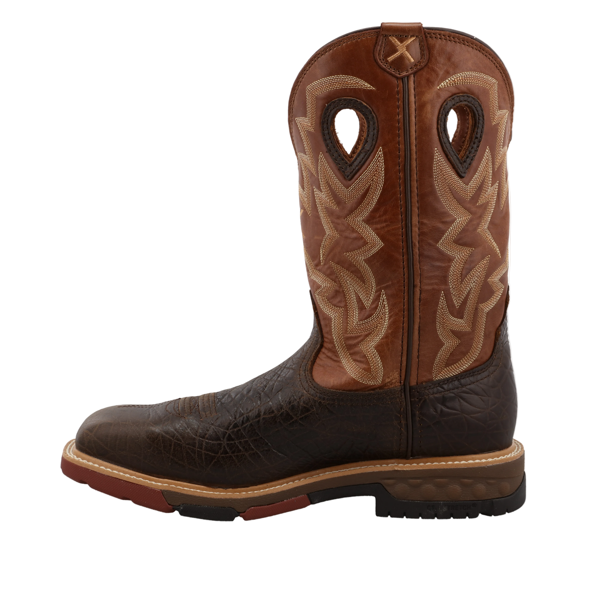 Twisted X Men's 12" Waterproof Alloy Toe Western Work Boot, Smokey Chocolate & Spice – side