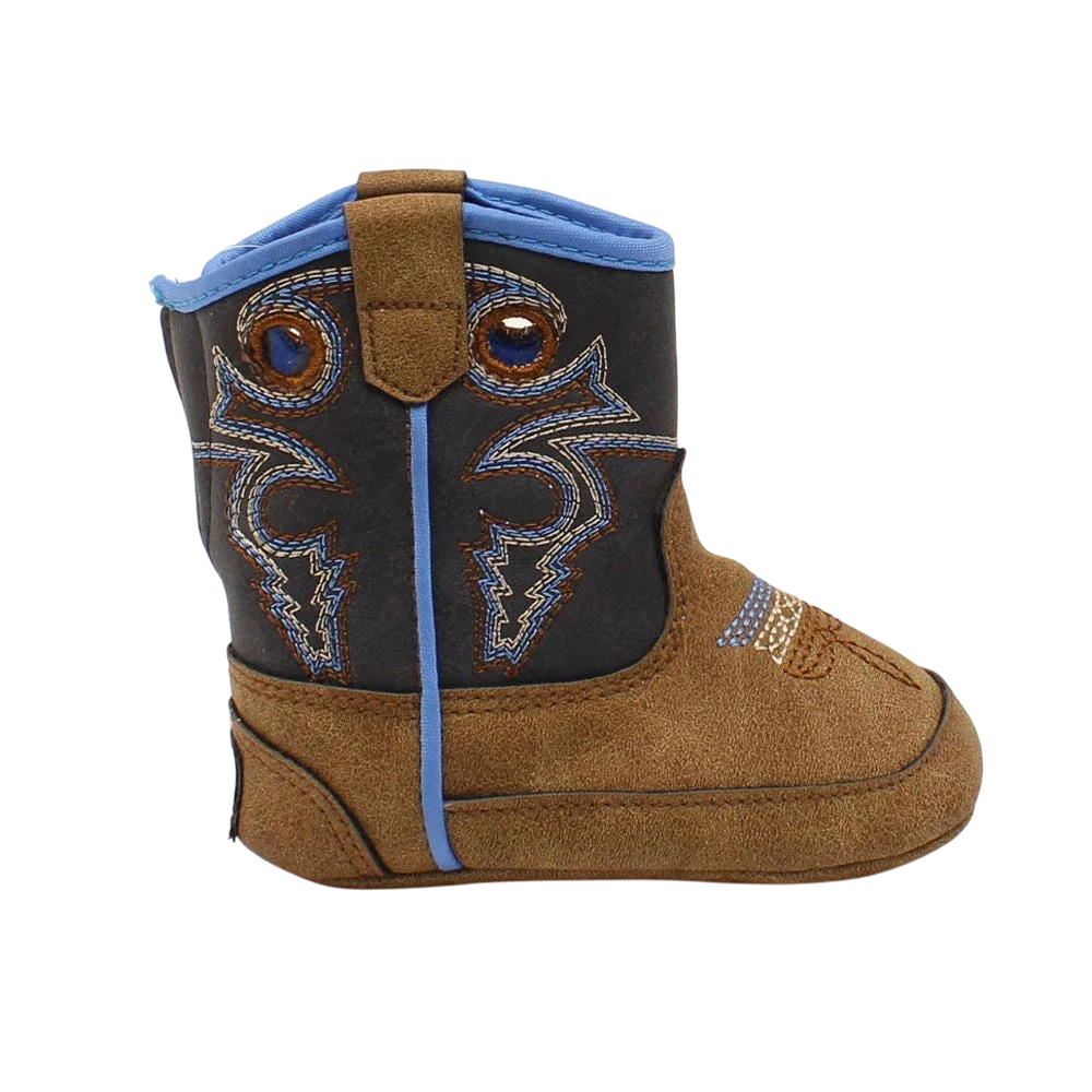 M&F Twister Ben baby boots in soft fabric with slip-on design for comfortable toddler footwear.