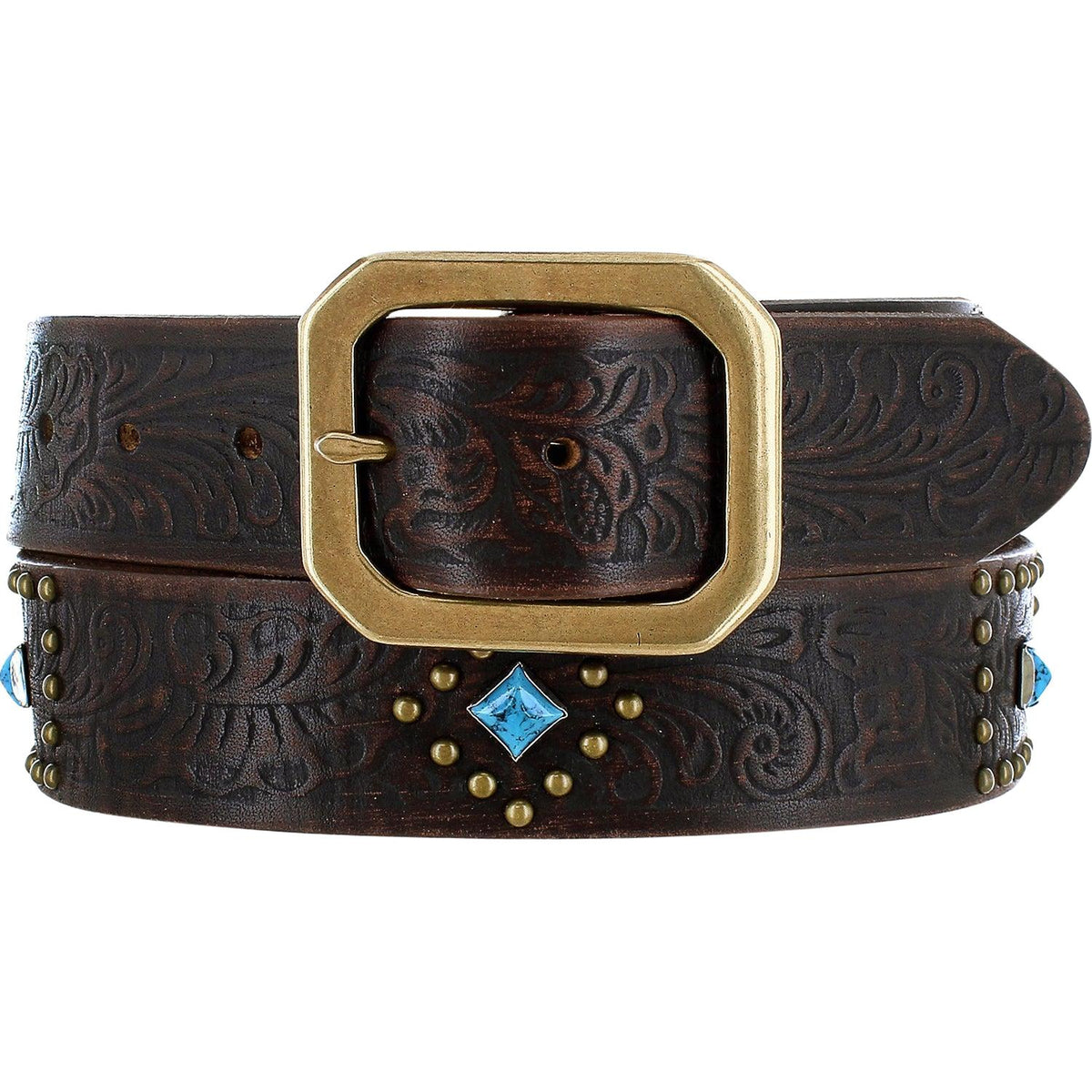Women's Justin Frisco Creek belt by Leegin, featuring a stylish leather design with metal buckle detail.