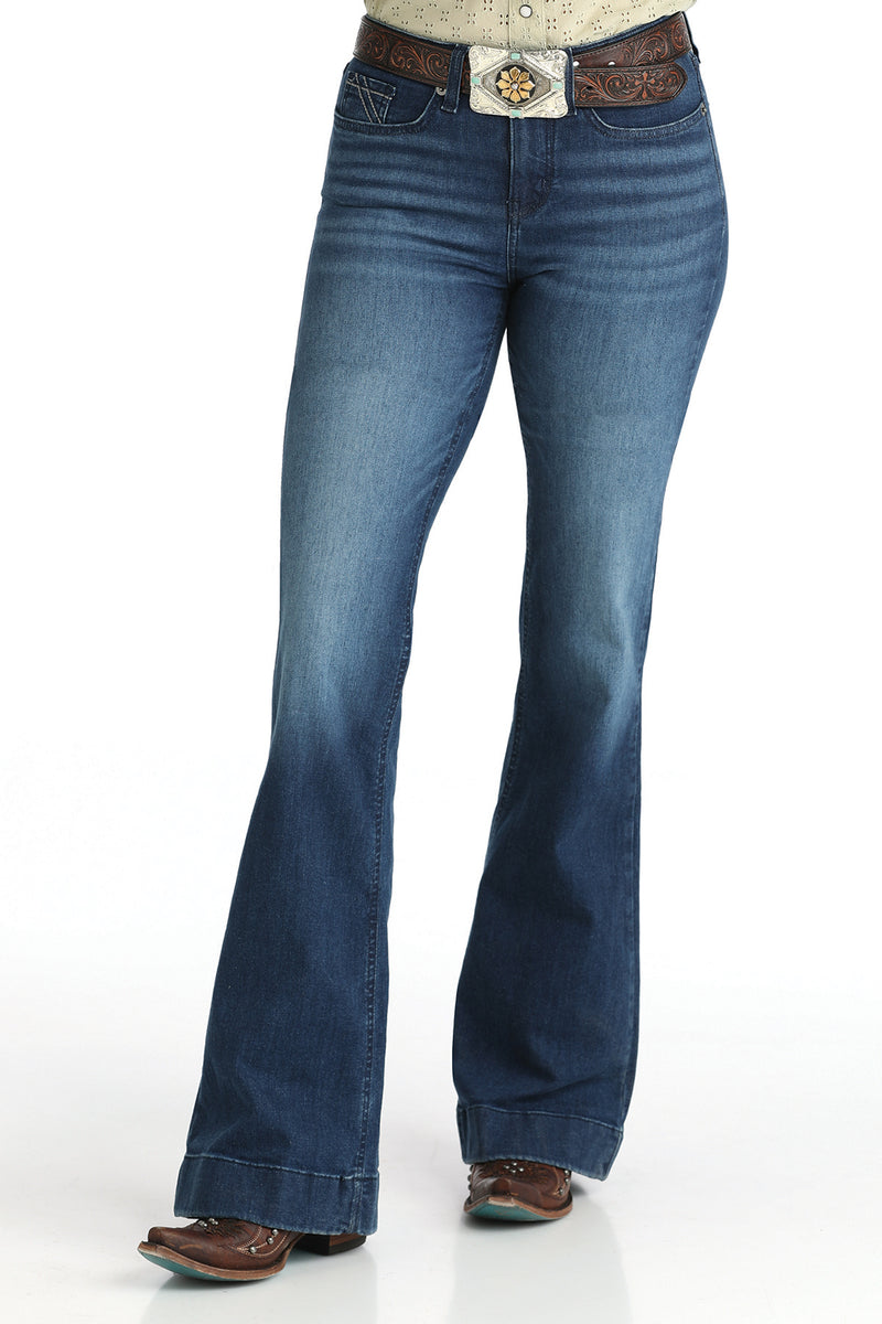 Cruel Denim Women's Mila Trouser, Dark Stonewash – front