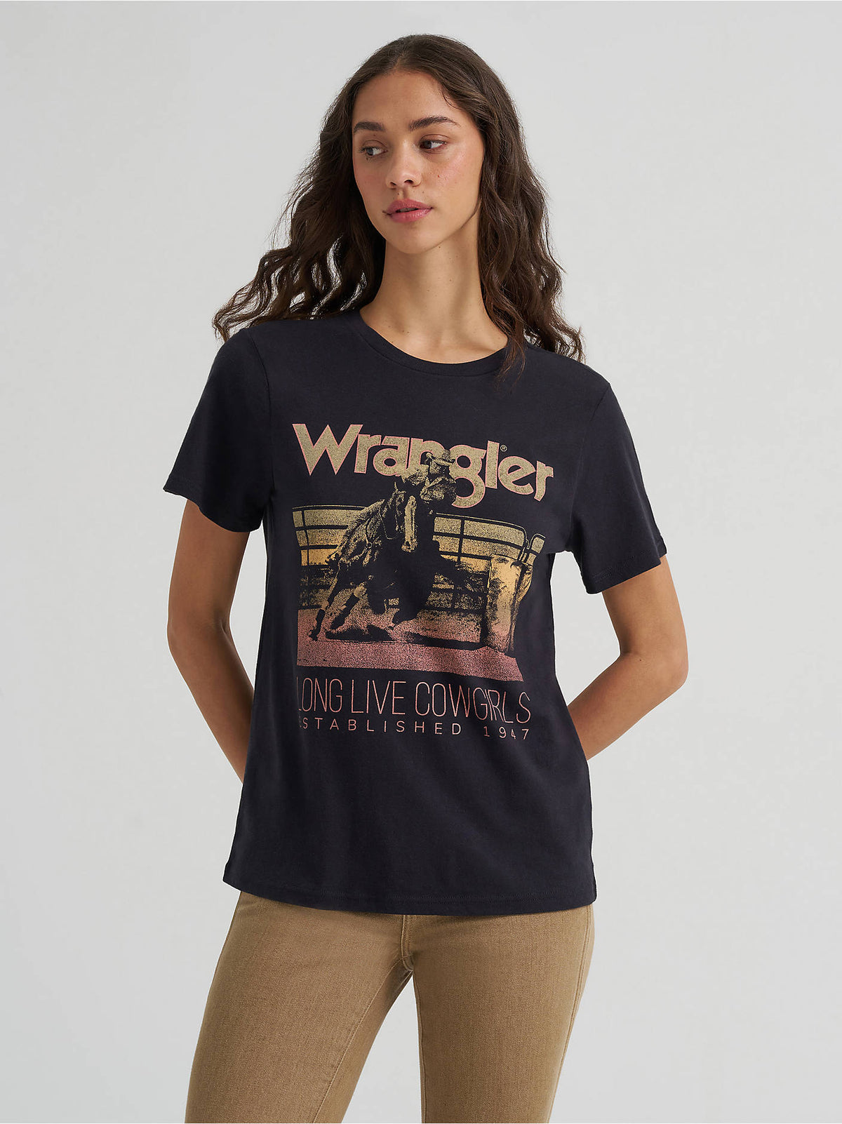 Women's Wrangler Fearless Cowgirl Reg Fit Graphic Tee - Black - alternate view 1