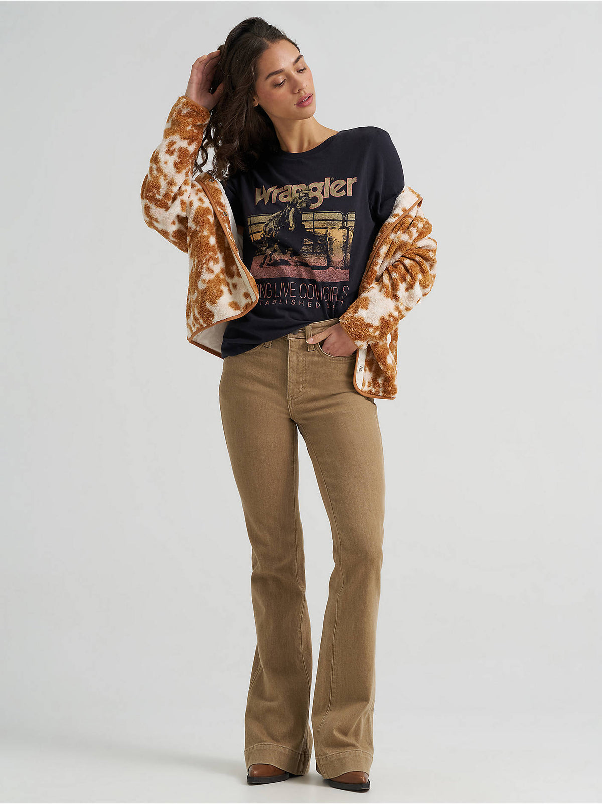 Women's Wrangler Fearless Cowgirl Reg Fit Graphic Tee - Black - alternate view 3